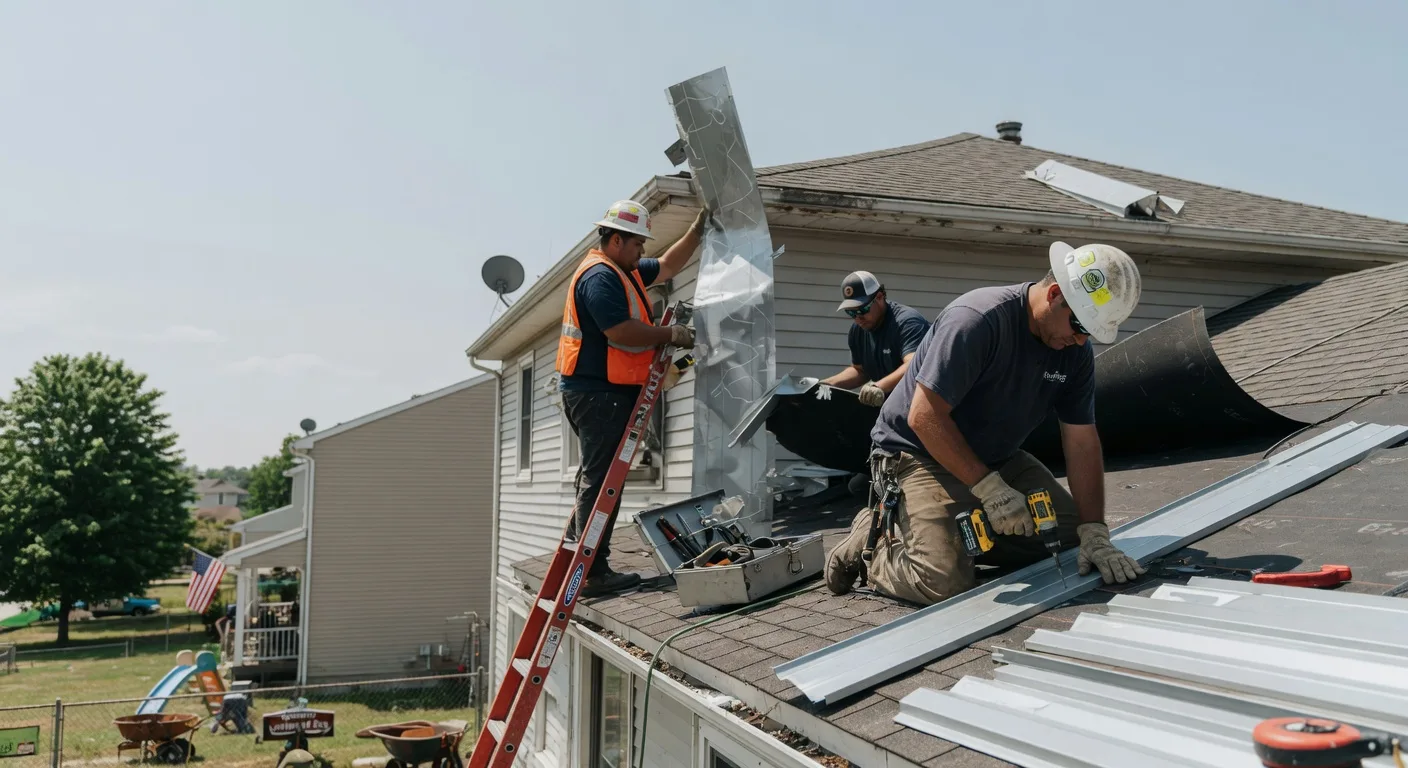 Storm Damage Metal Roof Repair in Stanwood, IA